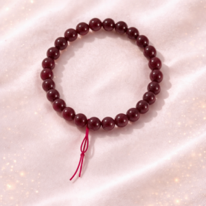 Classic Ruby Beaded Bracelet | Stretchable Minimalist Bracelet with Thread Accent 151 ct