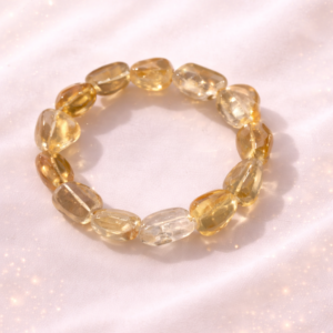Luxury Golden Citrine Stone Bracelet | Premium Stretchable Crystal Bracelet for Men & Women