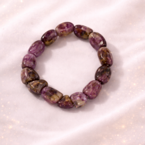 Premium Purple Natural Stone Beaded Bracelet | Designer Stretch Bracelet for Men & Women