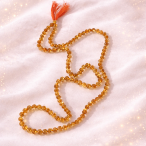 Citrine Beads Prayer Mala | Spiritual Meditation Necklace with Tassel
