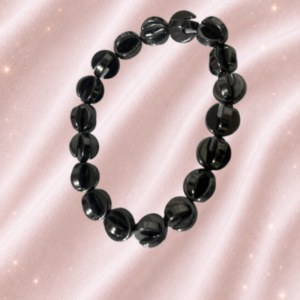Natural Hematite Stone Bracelet – Polished Healing Crystal Stretch Bracelet